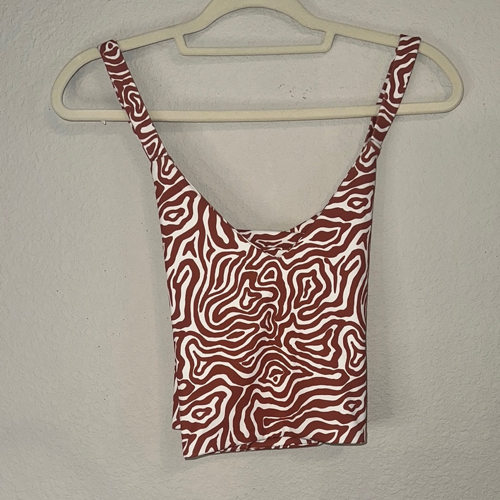 Cotton On‎ Abstract Brown and White Tank Top